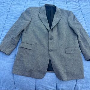 Murano Made in Italy for Dillard’s Cream/Black Herringbone Silk/Wool Blazer 46R